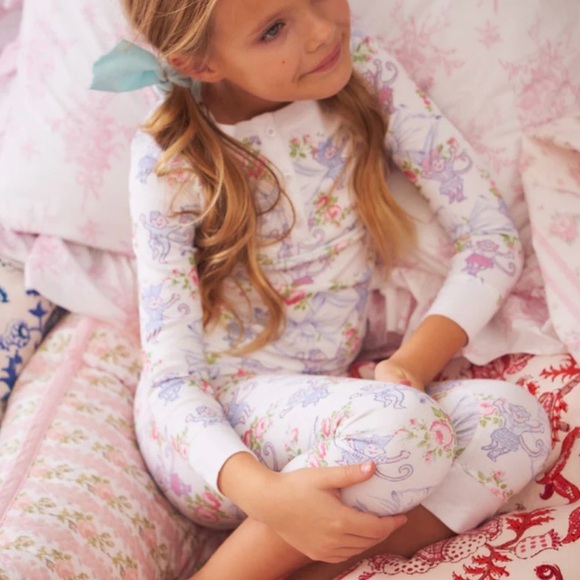 Roller Rabbit Other - NWT Roller Rabbit X LoveShack Rosa Beaux Monkey Kids Pajamas Pastel Blue‎